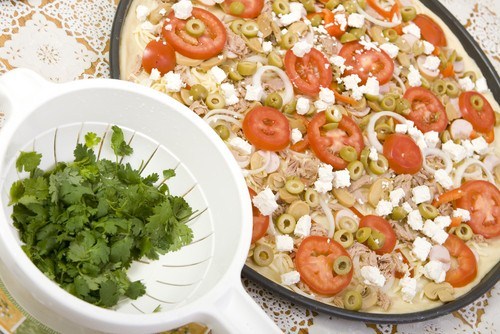 Пицца с брынзой и оливками